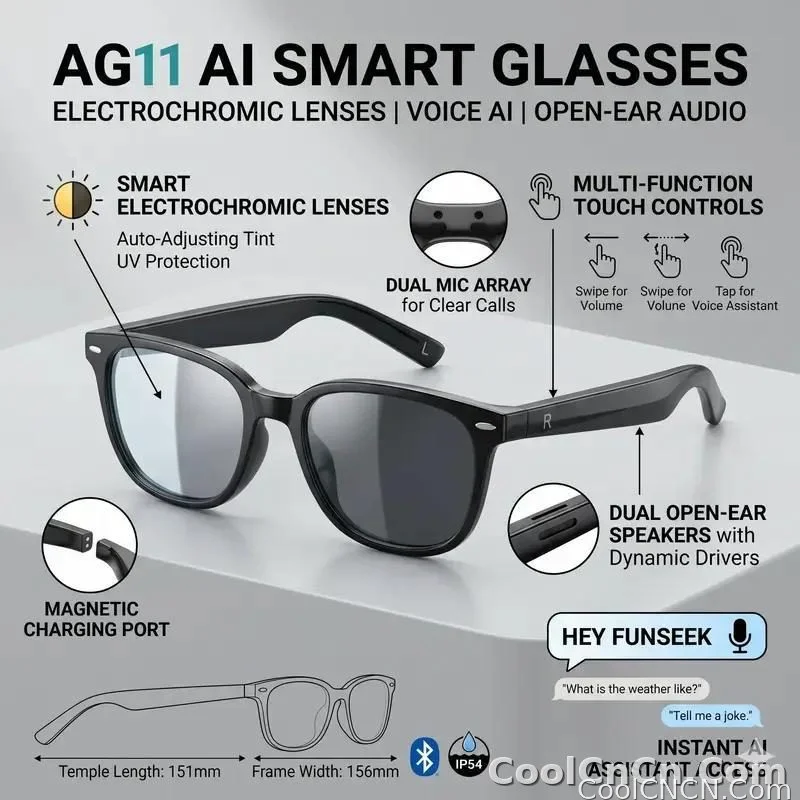 2026 New AI Smart Glasses,AI ChatGPT and Gemini-2.5 with 164 Translations Supported,Bluetooth Glasses for Men Women,Music Playback & Hands-Free Calling,Photochromic Lens,IP67 Waterproof - detail