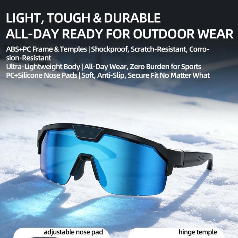 2026 Smart Cycling Glasses Sun Protection Listening to Music Taking Photo and Video AI Translation Voice Assistant Smart Glasses - gallery