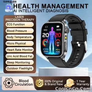 CoolWiz New Laser Therapy Smart Watch, ECG+PPG, Men’s 3D Curved Design, Sapphire Glass, Blood Pressure, Uric Acid, Lipids Monitoring, Sports smartwatch for outdoor activities and daily use - view 8