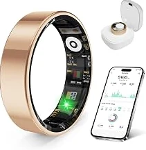 Trending Now Smart Health Ring, Featuring Stress and Sleep Monitoring Functions, Compatible with iOS and Android,Waterproof Fitness Tracker for Women & Men, No Subscription Fee. (Rose Gold, 8) — 2026 Collection