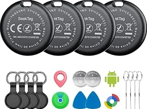 Limited Air Tags for Android,Air Tags-4 Pack Android,Air Tracker Tags with 4 Case,2 Year Battery Life,Google & Apple Find Trackers for Google'S Find Hub App & Apple Find My,IP65 Waterproof Luggage Tracker — for Air Tag Finder — Free Worldwide Shipping