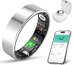 Smart Choice New Smart Ring Health Tracker for Women & Men, Sleep Exercise Health Monitoring, Daily Tracking, iOS/Android Compatible, IP68 Waterproof, No Subscription Required, 5‑Day Battery Life (Silver, 8) — Free Worldwide Shipping