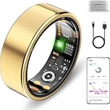 2026 New Smart Ring for Women Men, Sleep Activity Health Tracking Ring, Gold 8 — for Men Women