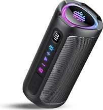 Trending Now Portable Bluetooth Speaker with Battery Level Display, Powerful Sound Wireless Speaker: Deep Bass, BT 5.4, 20H Playtime, 7 RGB Modes, IPX7 Waterproof, TWS Pairing, Beach/Vacation Essentials（Black） | CoolCnCn.Com