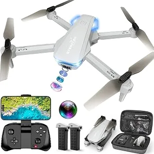 2026 New Drone with 1080P Camera for Beginners and Adults, Foldable Remote Control Quadcopter with Voice Control, Gestures Selfie, Altitude Hold, One Key Start, 3D Flips, 2 Batteries, Not water-proof, Toy for Beginners — Durable Design