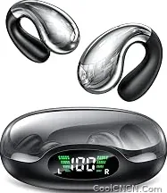 2026 New Boytond Ultra Open Ear Earbuds, Comfort Clip On Earbuds, Wireless Bone Conduction Headphones with Bluetooth 5.3, Fast Charging Fast Charging for Running, Sports, and Travel, Crystal Black — Best Seller - view 1