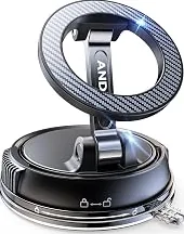 Upgraded Version Compact Foldable Car Phone Holder for Magsafe [78+LBS Strongest Suction & 2400gf Strongest Magnetic] 360° Adjustable Car Phone Mount, Phone Holders for Your Car for iPhone 18-12 Pro Max (Carbon Fiber) — Upgrade Your Lifestyle