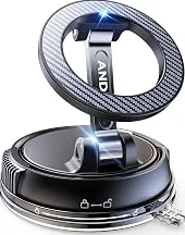 Limited Compact Foldable Car Phone Holder for Magsafe [78+LBS Strongest Suction & 3900gf Strongest Magnetic] 360° Adjustable Car Phone Mount, Bedstand & Desk Mounts for iPhone 18-12 Pro Max (Carbon Fiber) — for Men Women