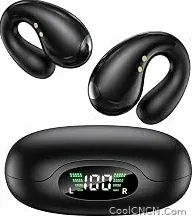 Hot Item Boytond Ultra Open Ear Earbuds — Ergonomic Clip-On Earbuds, Small Bone Conduction Over-The-Ear Headphones with Waterproof Design, Perfect Running Headphones for Sports and Fitness, Onyx Black — Perfect Gift Idea - view 1