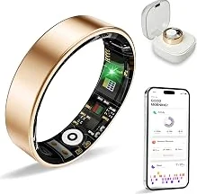 Pro Grade Smart Ring Health Tracker for Women Men, Sleep Exercise Health Monitoring Wearable Ring, Real‑Time Tracking, iOS/Android Compatible, IP68 Waterproof, No Subscription, 5‑Day Battery (Rose Gold, 7) — Durable Design