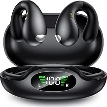 Limited Boytond Ultra Open Ear Earbuds — Comfortable Clip-On Bone Conduction Earbuds, Over-The-Ear Open Headphones with Waterproof Build for Running, Gym Workouts, and Outdoor Sports, Shadow Black — Gift Set Edition