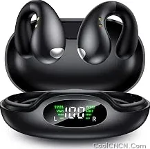 Limited Boytond Ultra Open Ear Earbuds — Comfortable Clip-On Bone Conduction Earbuds, Over-The-Ear Open Headphones with Waterproof Build for Running, Gym Workouts, and Outdoor Sports, Shadow Black — Gift Set Edition - view 1