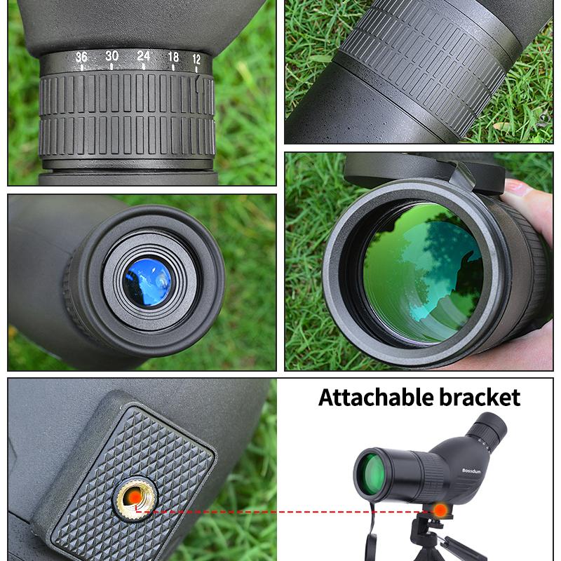 12-36X50 Spotting Scope HD Zoom Monocular Powerful Telescope Bak4 Prism Waterproof Anti-Fog for Outdoor Camping Bird Watching