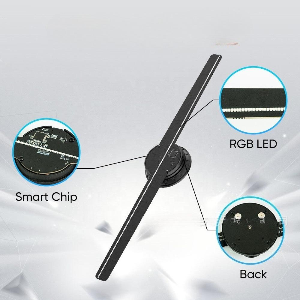 42CM 3D Hologram Fan WiFi 3D Holographic Projector Advertising Display Light HD Holographic Projector for Stores Bars Party Xmas