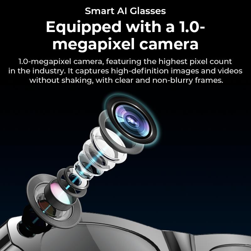 2025 Smart Glasses Camera For Photo&Video Capture With Built-in Flash High-Capacity Battery Headphone Bluetooth Sunglasses Local Wearable Chargeable White - Image 2