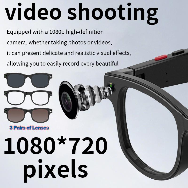 AI Smart Glasses Camera Take Pictures Voice Assistant Touch Control Recording Video Waterproof Bluetooth Smart Sunglasses 2025 Wireless Button Device Phone Wearable