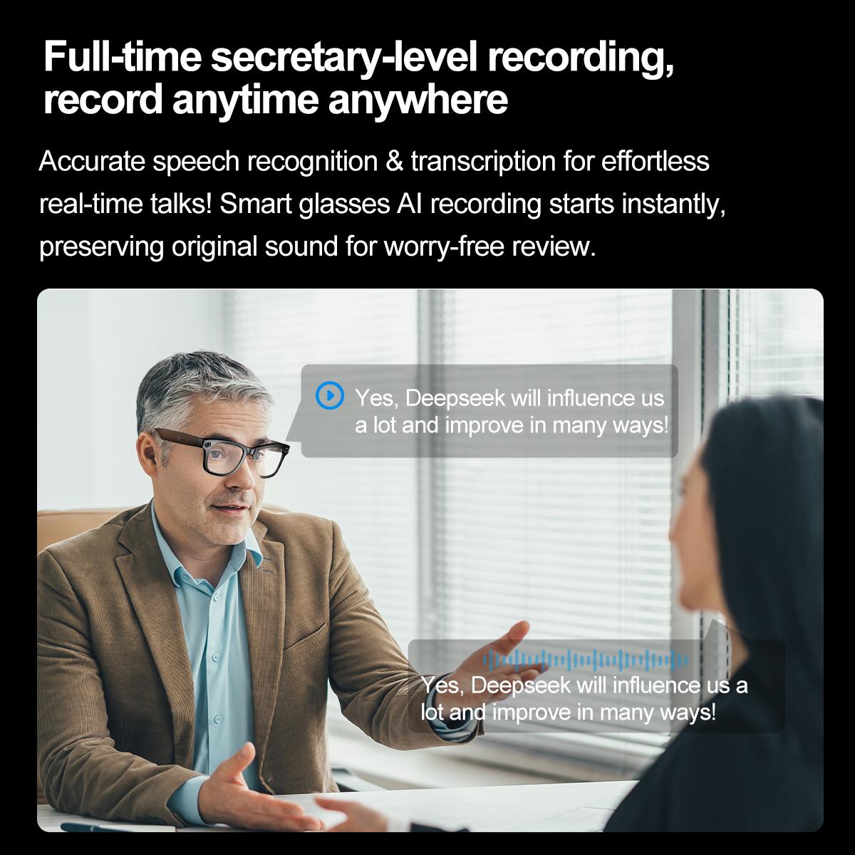 2025 New AI Interaction Smart Glasses With Camera Photo Video Record Translation Music Smart Sunglasses Bluetooth Call Headphone Wearable - Image 4