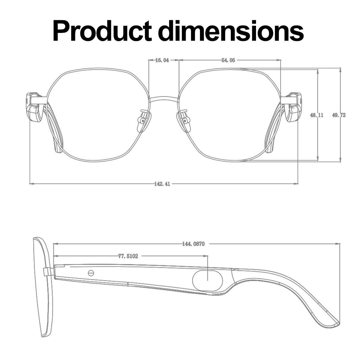 AI Translation Intelligent Blue Tooth Eyewear Call Waterproof Smart Glasses Voice Assistant Anti Blue-Light Spectacles Men Women - Image 3