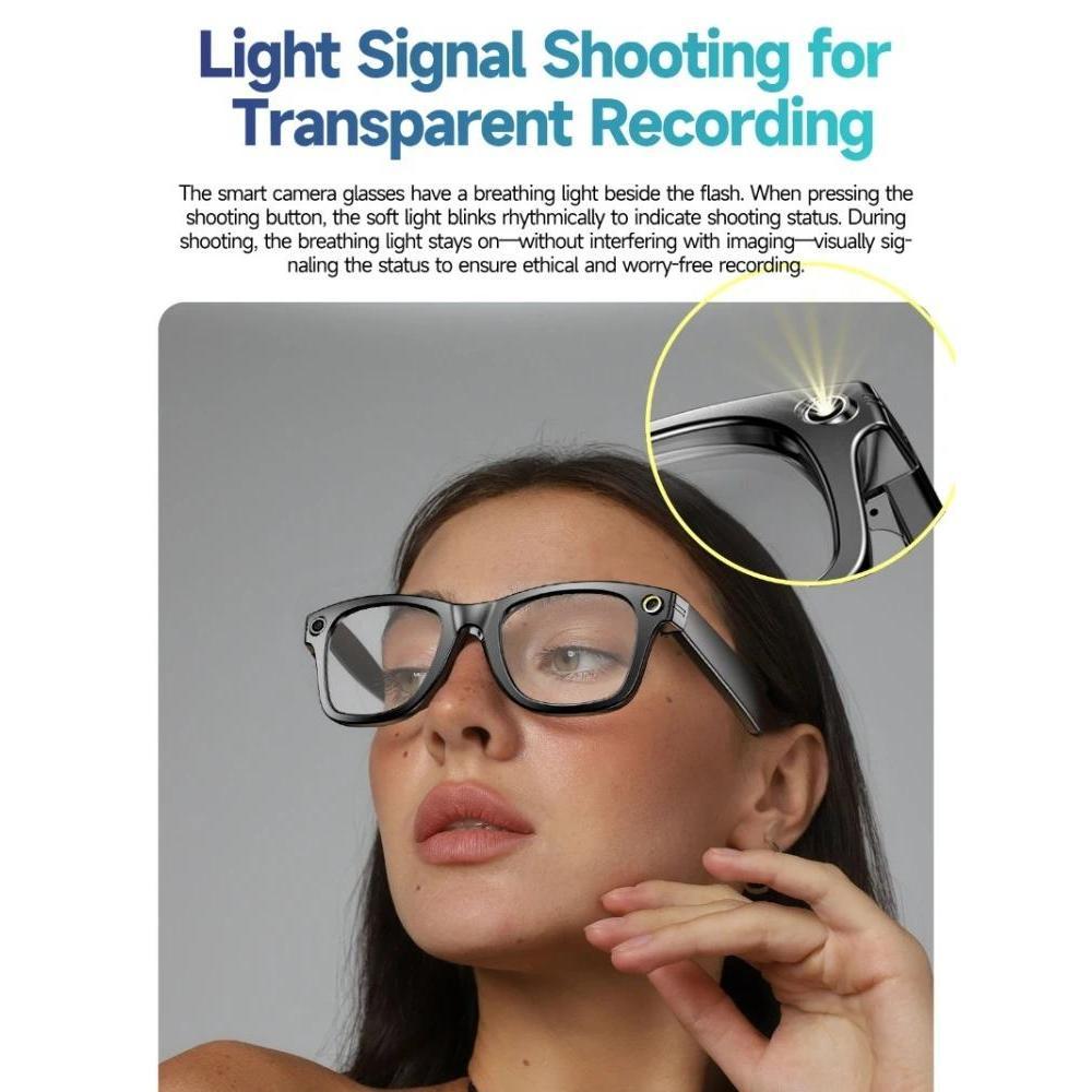 AI Camera Smart AI Translation Glasses 32 Million Pixels Sunglasses Wi-Fi Transfer Noise Reduction HD Photo and Video Anti-shake Bluetooth Dustproof Magnetic Memory Wearable Anti-Blue Light - Image 4
