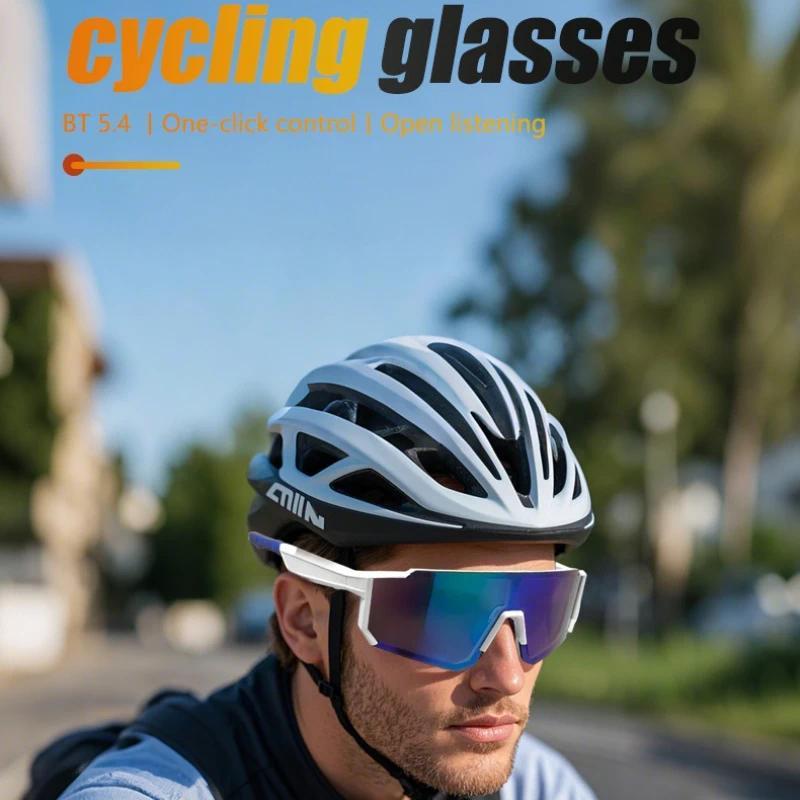 QY-Pro1 Bluetooth Smart Glasses AI Intelligent Translation Sunglasses Voice Remote Control Music Eyewear Waterproof Eyeglasses Automatic Button Magnetic Wearable Black-Yellow Orange - Image 4