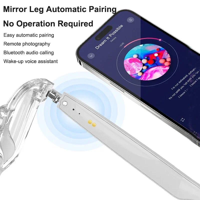 A01 Smart Glasses AI Real-time Translation Bluetooth Call & Voice Assistant Touch Control Glasses with Mic Speaker Earphone Automatic Wearable Water Proof Chargeable