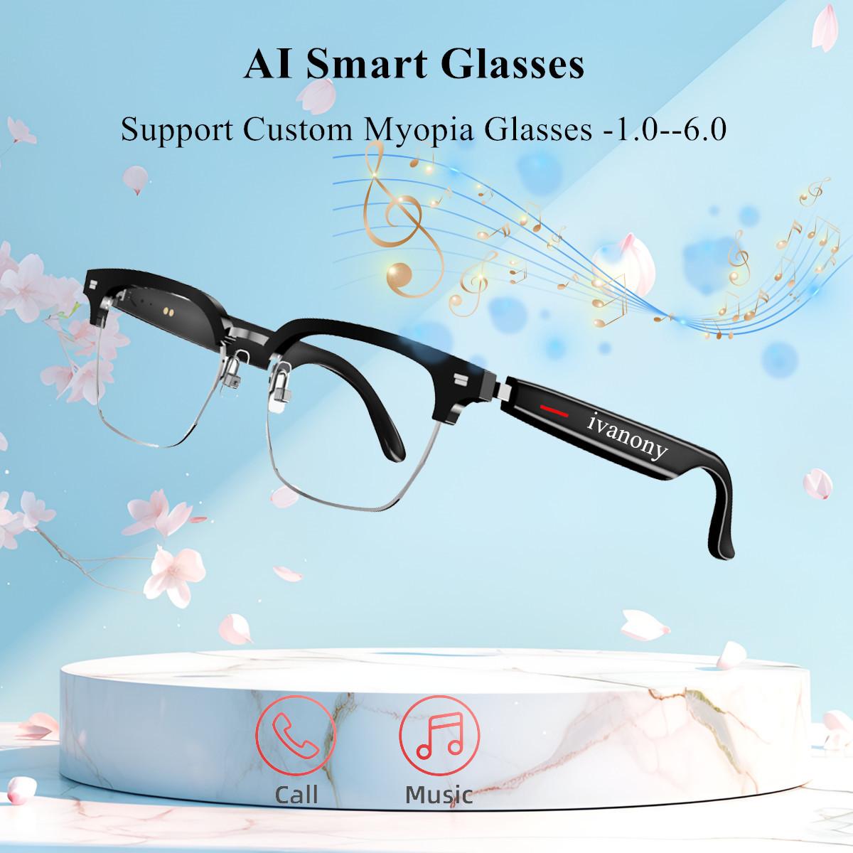 Man's Smart Glasses Prescription Lenses Bluetooth Talk Remote Control Camera Music Playback Noise Canceling Translate Eyeglasse Wearable - Image 2