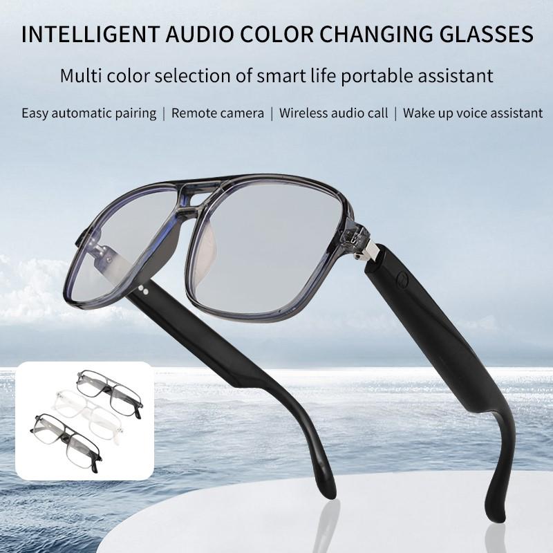 New Smart Glasses GS10 Men Women Color Changing Glasses BT Call Voice Assistant Remote Camera Music Playback Smart Touch Control