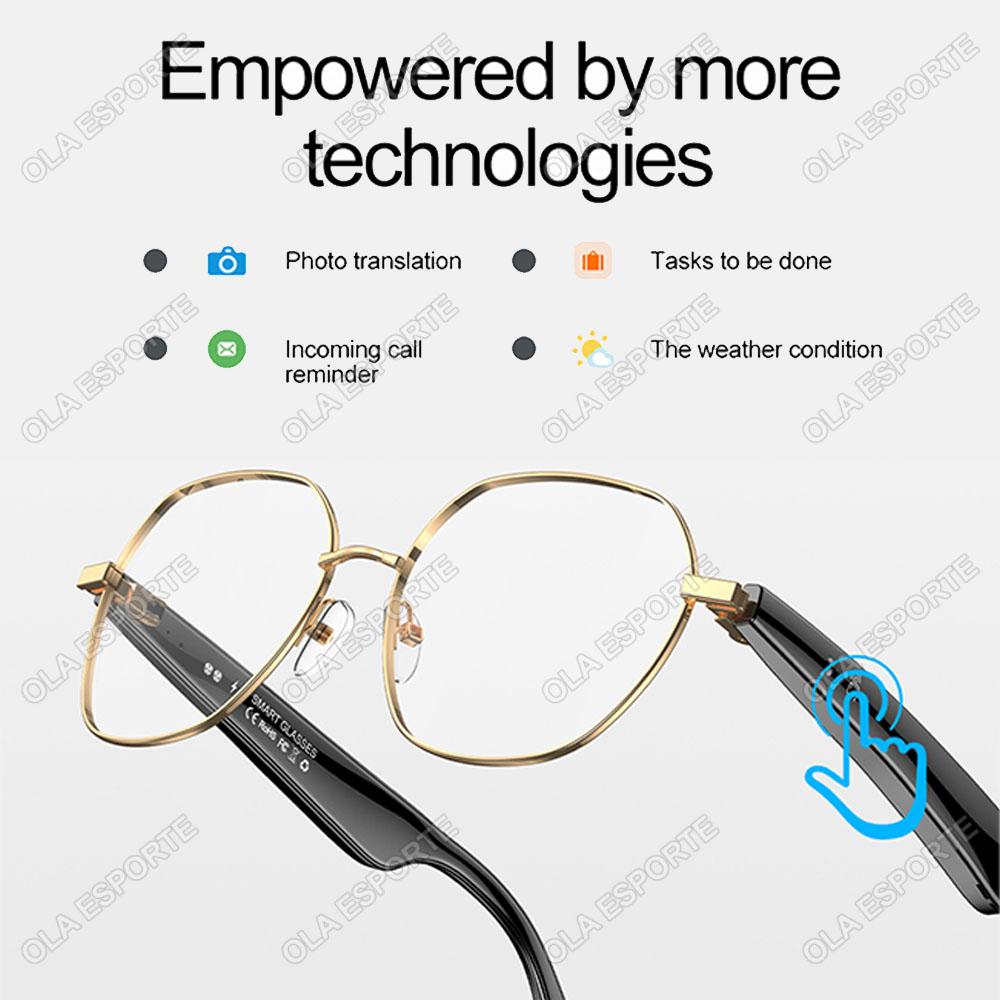 New AI Smart Glasses Intelligent Real-time Language Translator Bluetooth Wireless Headphone AI Chat Smart Touch&Voice Sunglasses