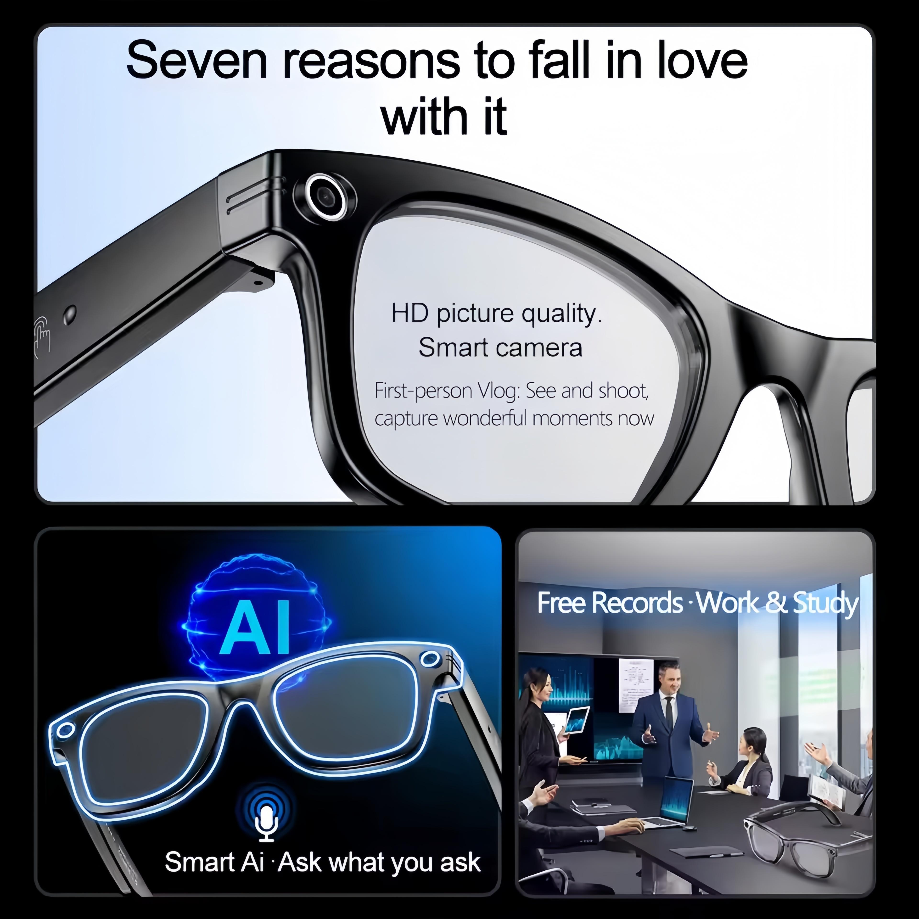 4K Ultra HD AI Glasses Men Chat IP65 Waterproof Voice Assistant AI Transmission 800W Camera Bluetooth Call Smart SunglassesWomen vs Competitors: Which One Should You Choose?