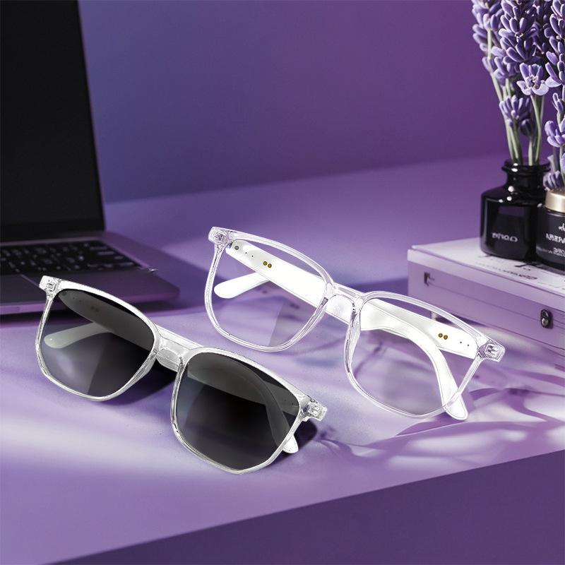 Smart glasses with Bluetooth connectivity, sunglasses, headphones, UV400 polarized blue light blocking lenses—perfect for driving, hands-free calling, music, and photography.