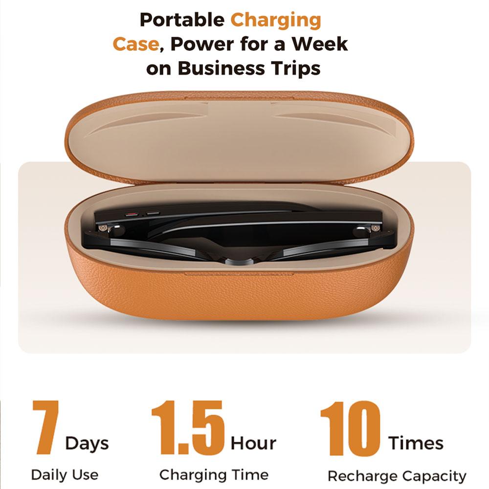 M02 AI Smart Glasses 8MP Camera Video Recording 100+Languages Translation Sunglasses Bluetooth Call Music Play with Charging Box