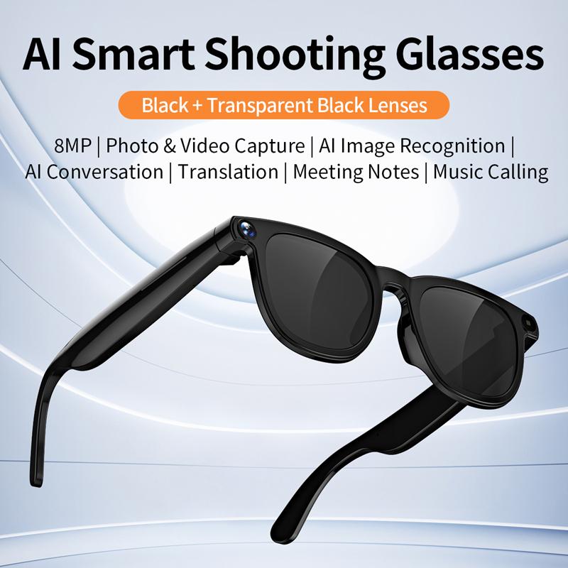800W 4K HD AI Smart Glasses Chat GPT 100MP Camera Bluetooth Call 260Mah Battery Voice Assistant Control Glasses For Men Women