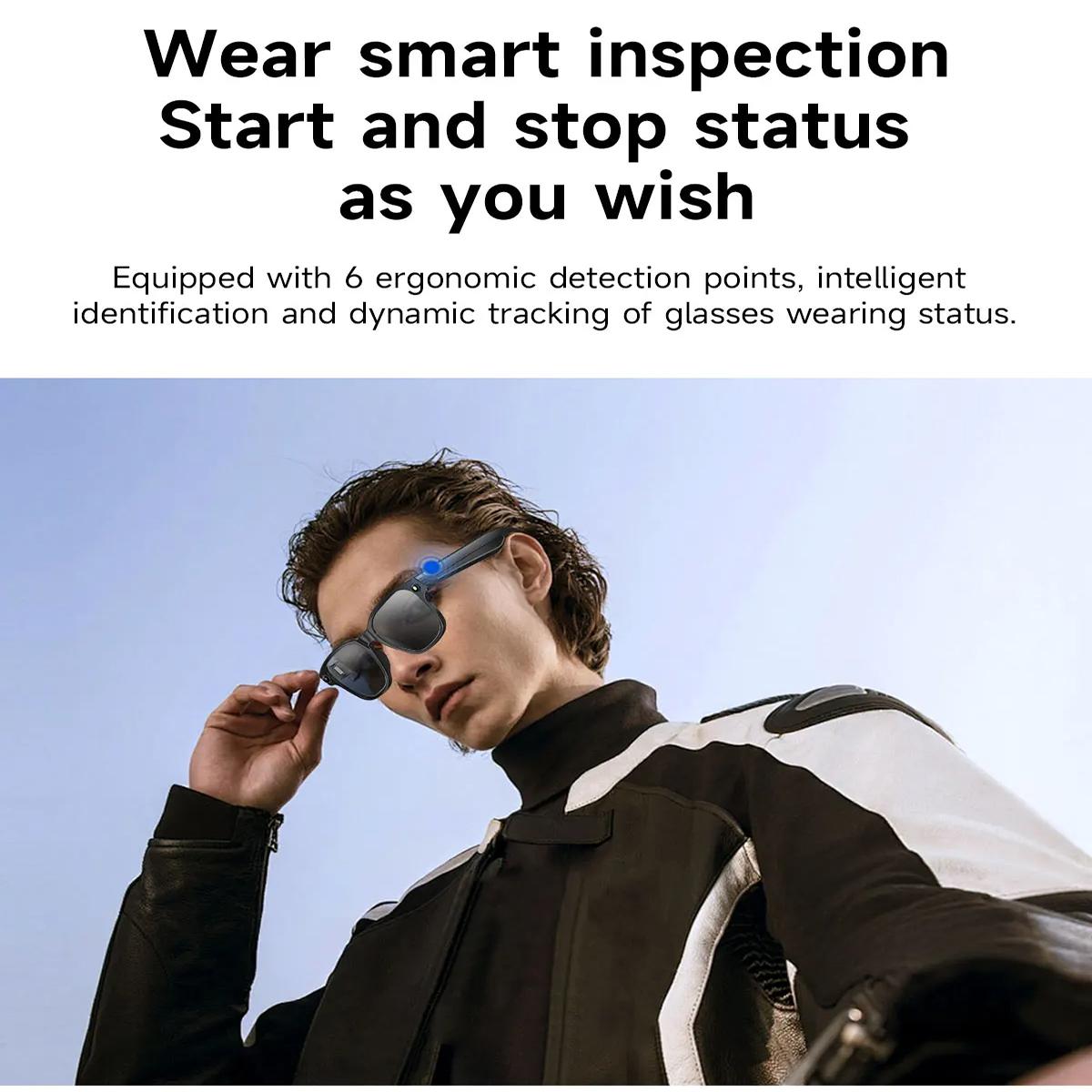 Smart Glasses, Voice Assistant, Toggle Translation, Touch Control, Video Recording, 800W Camera, Waterproof, Bluetooth Calling, Smart Sunglasses