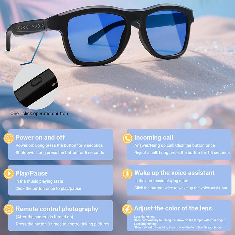 Discover the Revolutionary Features of Al Intelligent Translation Change Color Sunglasses Men Women UV400 Protection Eyewear Smart Voice Assistant Music Player Shades