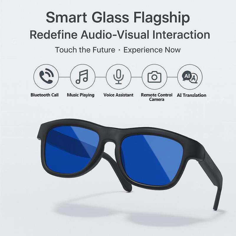 Smart AI Translation Multifunction Change Color Glasses Men Women Wireless Bluetooth Play Music Control Sunglasses Shades UV400