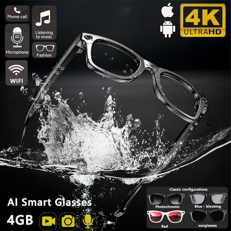 2025 New With 8MP CameraSmart GlassesVideo Recording AI Photo Recognition Bluetooth Call Translation Voice Sunglasses Men Women