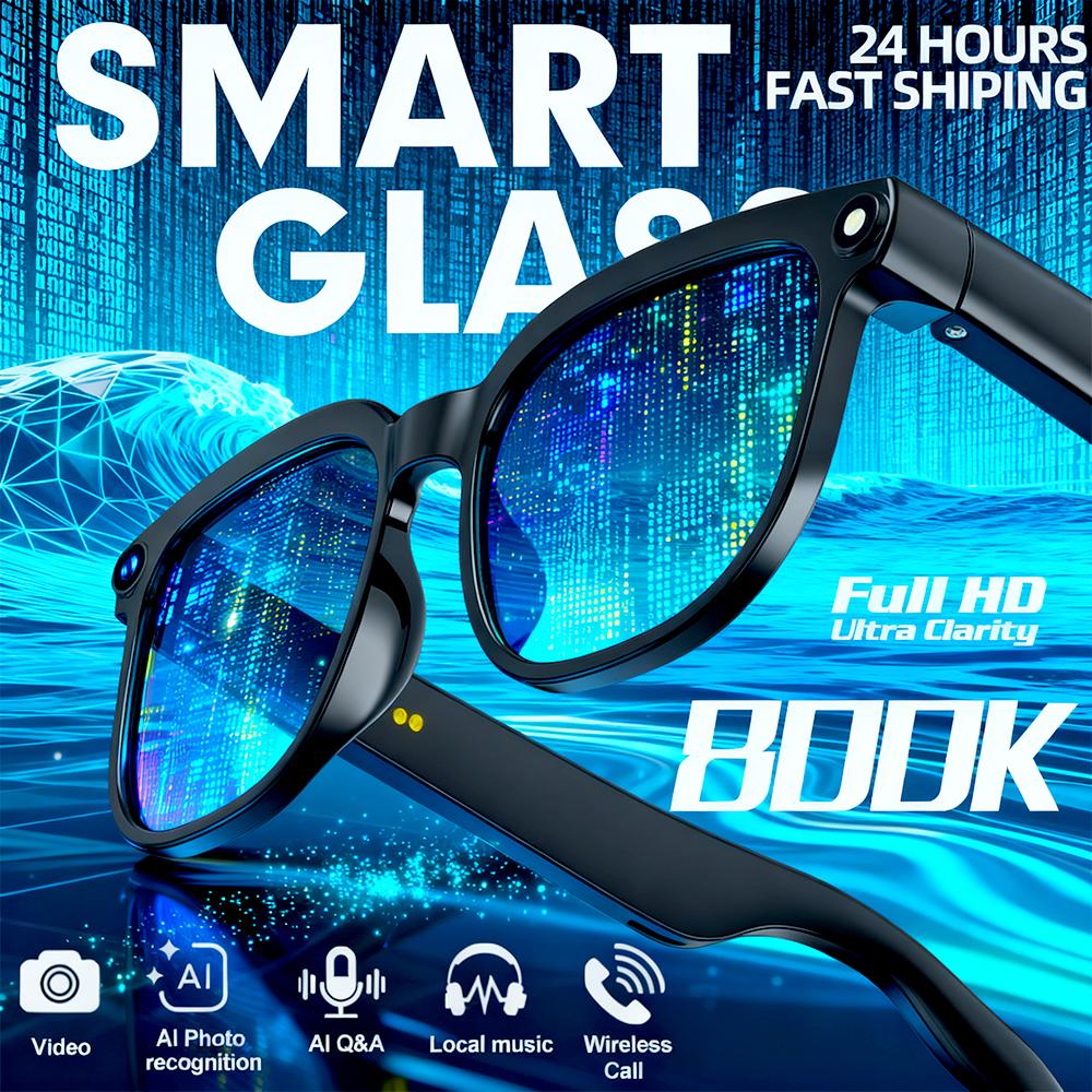 2025 smart glasses bluetooth camera Recording Videos AI Photo Recognition Answer 100+ Languages Translation Music Play Men Women