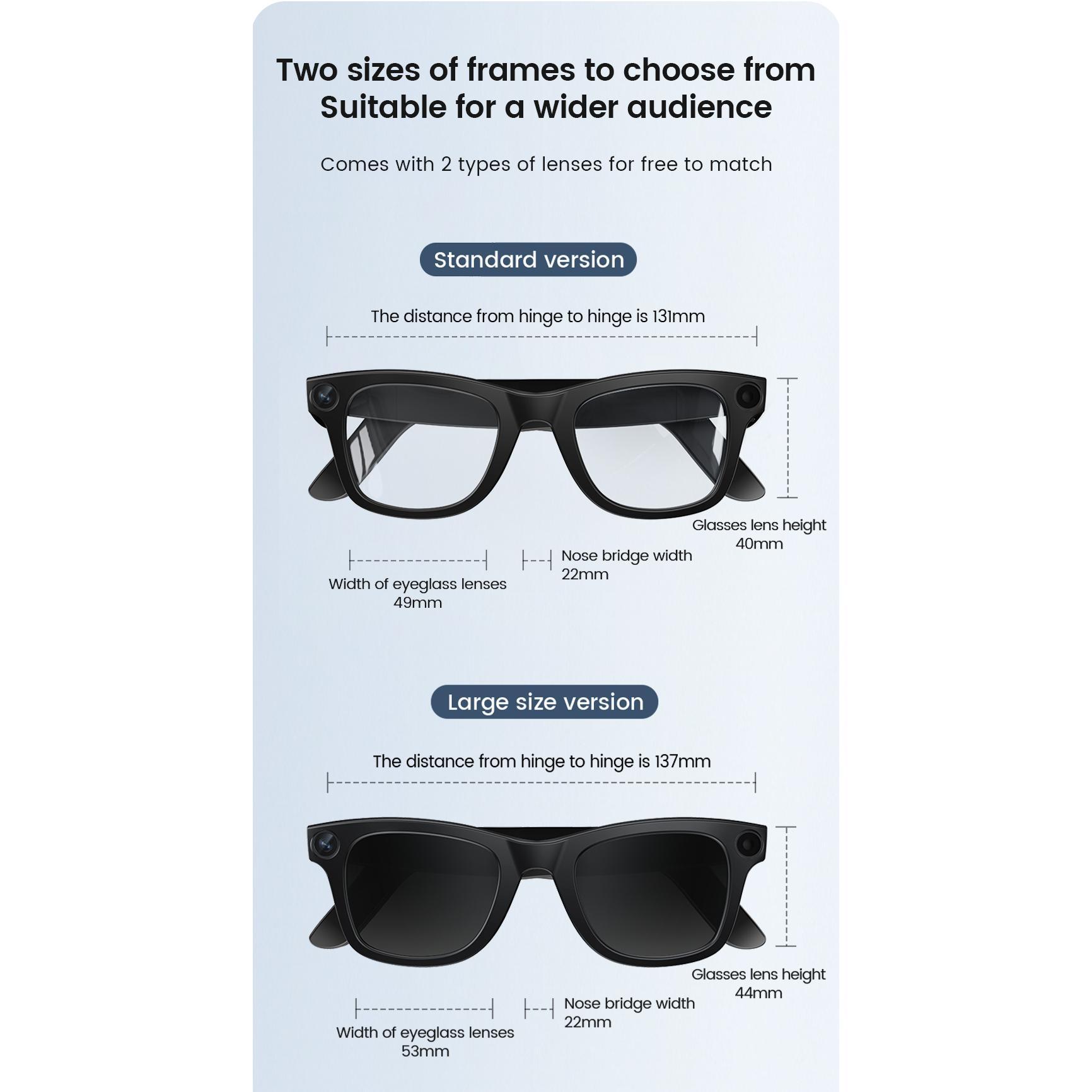 Smart AI Glasses E02L Real Time Translation 800W Stalbe Shooting HD Camera Photo Video Voice Recording E02 Headset Sunglasses