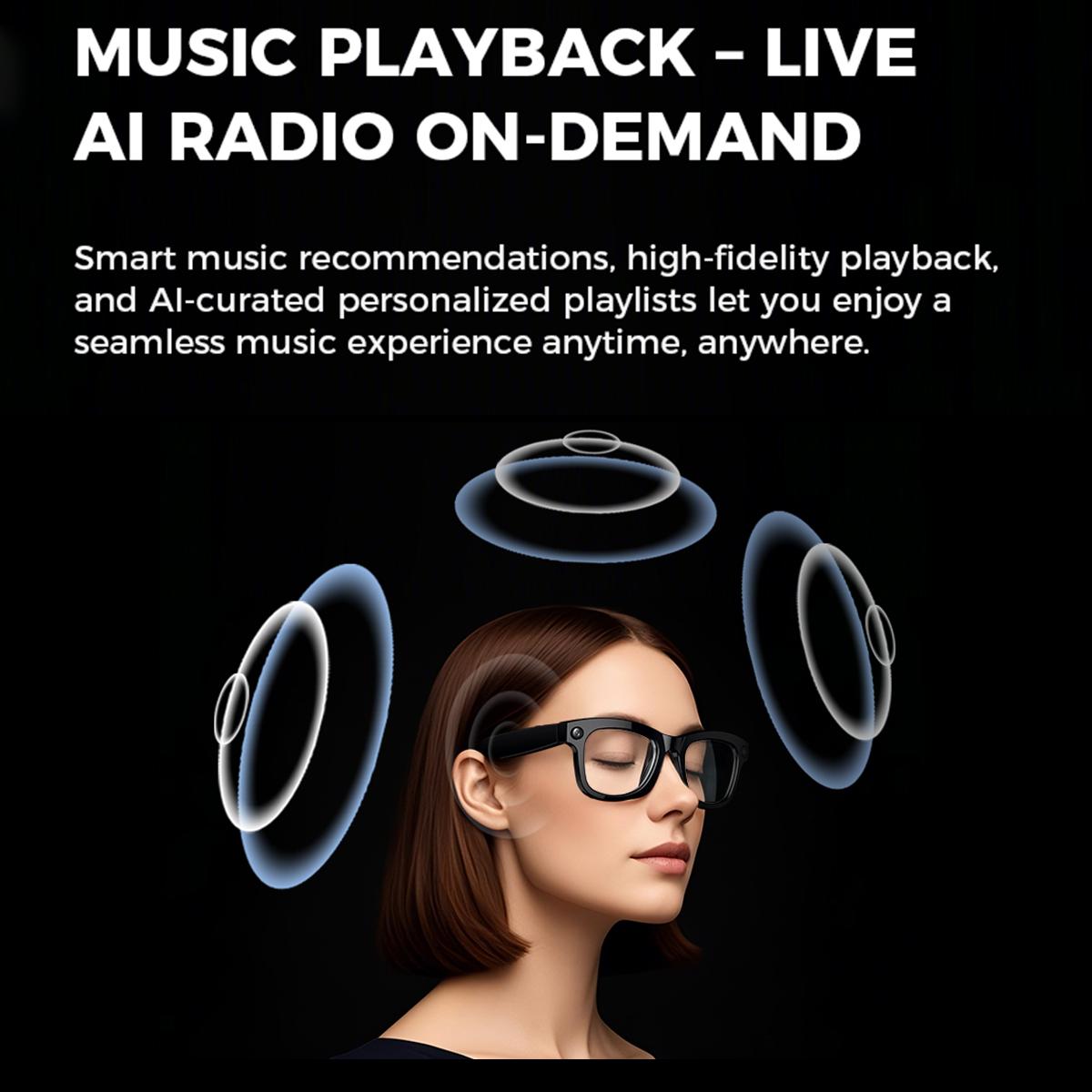 New Smart Glasses AI Translation Bluetooth Call 1080P HD Camera Music Headphones Outdoor Sports Fashion Sunglasses For Men Women