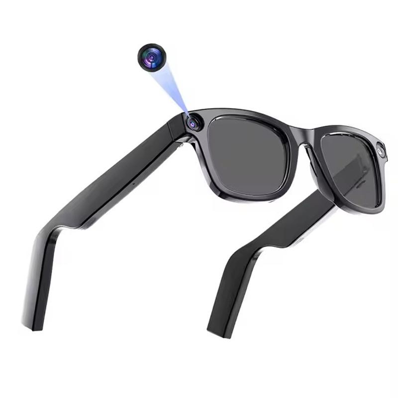 Fashion Smart AI Glasses 2000Wpixel HD Camera Photo Video Voice Bluetooth Call E02 Headset Glasses Wireless Music Earphones