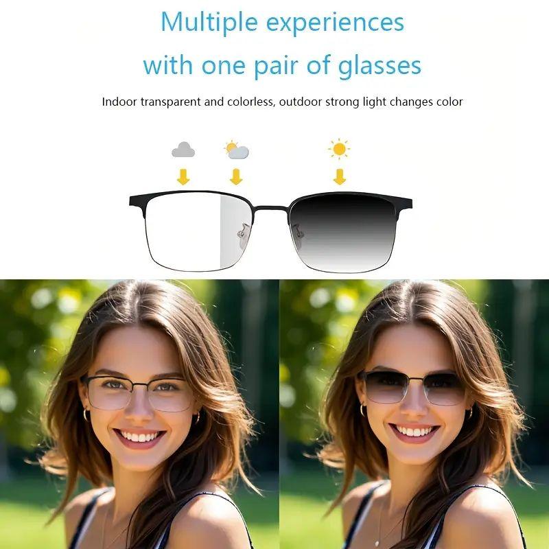 AI Translation Smart Glasses, photochromic lenses, support 160+ languages real-time translation, fashionable audio glasses.