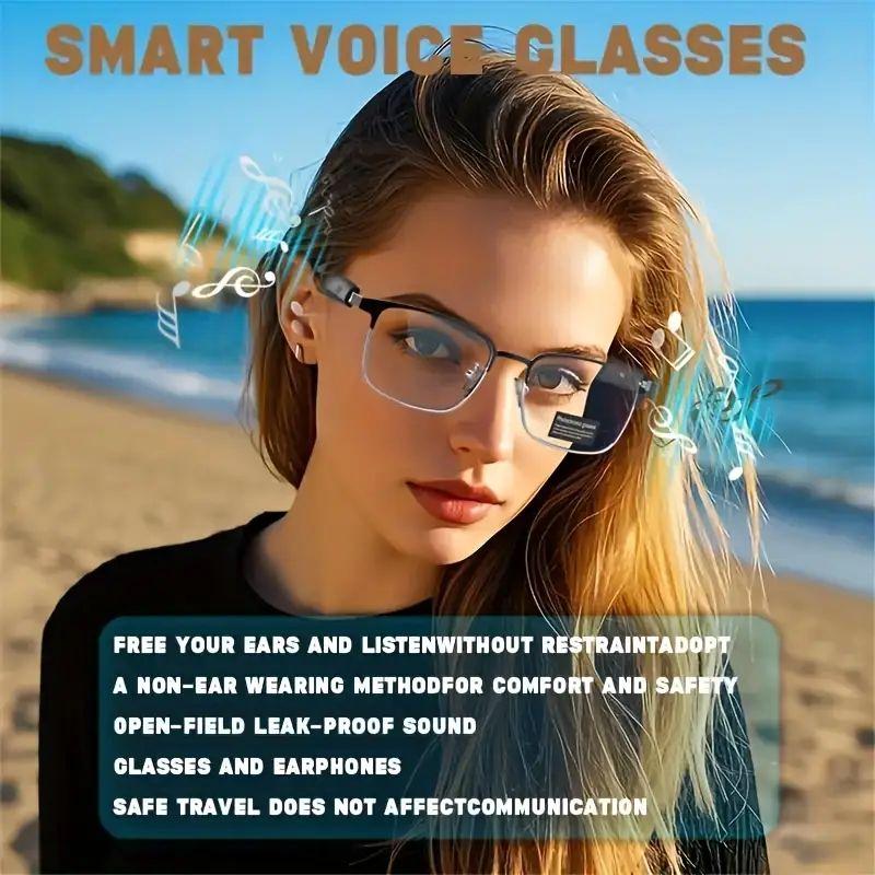 AI Translation Smart Glasses, photochromic lenses, support 160+ languages real-time translation, fashionable audio glasses.