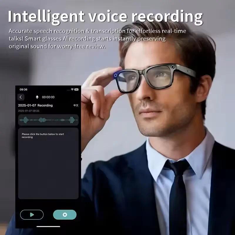 The Future of Technology: Exploring Smart Glasses, AI Technology, 8MP Video Camera, Translation in 100+ Languages, Men's Sunglasses, Bluetooth Calling, Music Playback, 260mAh Battery, Suitable for Both Men and Women's Innovations
