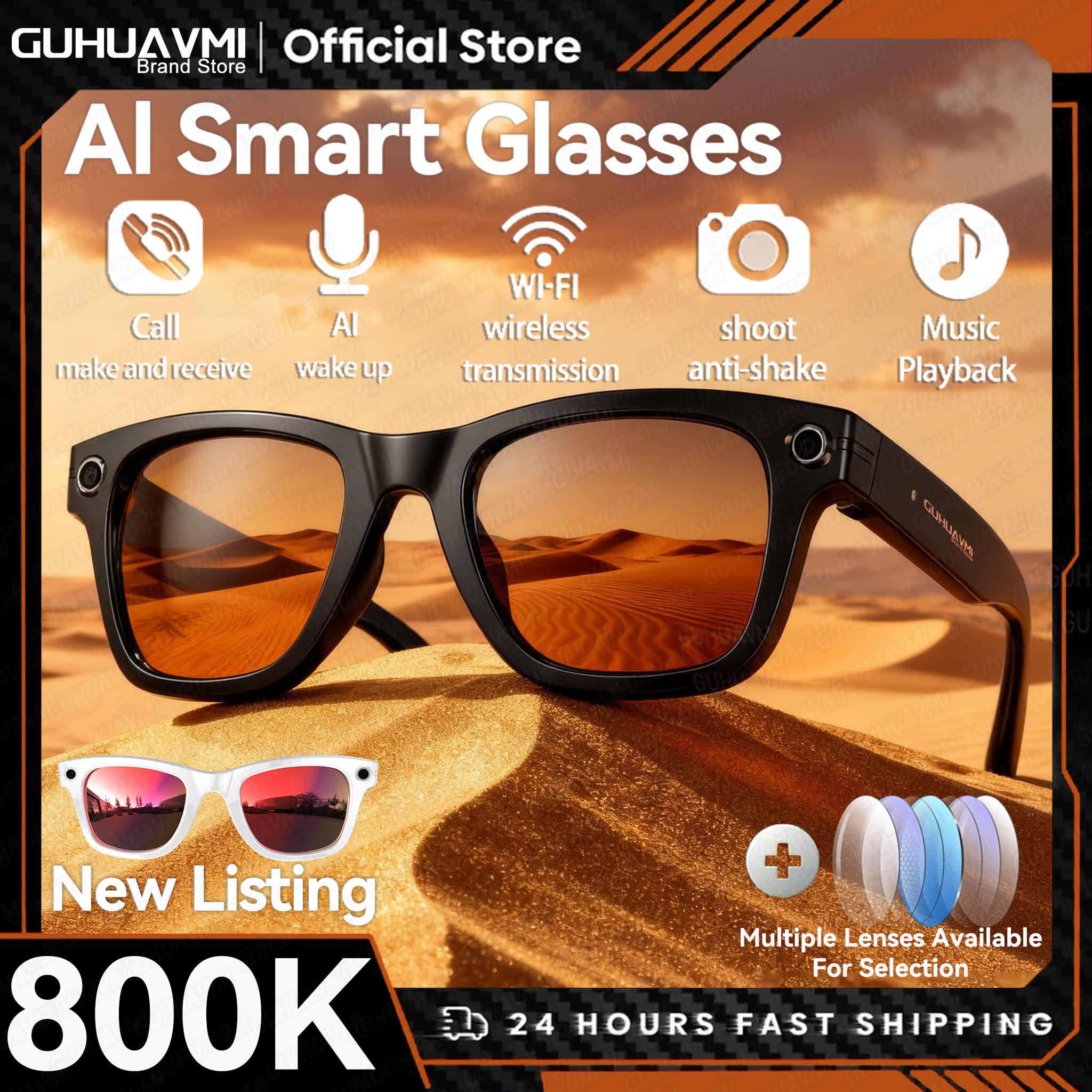 Smart Glasses, Bluetooth, Camera, Video Recording, AI Photo Recognition, Answer, Translation in 100+ Languages, Music Player, Suitable for Men and Women, Release Date: 2025