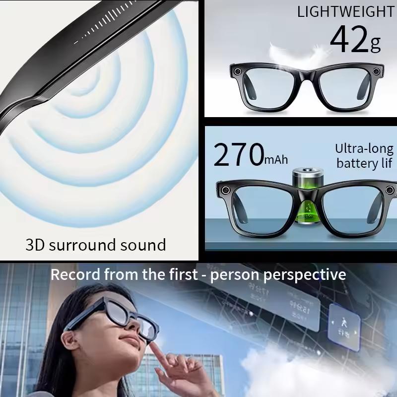 Real User Stories: How Smart Black Glasses Camera, AI, 800W, Voice Control, WiFi and Bluetooth, HD1080P Recording, Smart Glasses, Compatible with Android and iOS Changed Their Lives