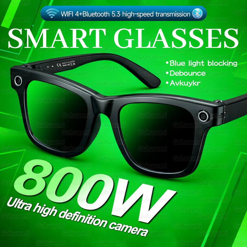AI Smart Glasses 8K HD Photochromic Multifunction Translate Camera Glasse Bluetooth Call Voice Assistant Music Player Sunglasses