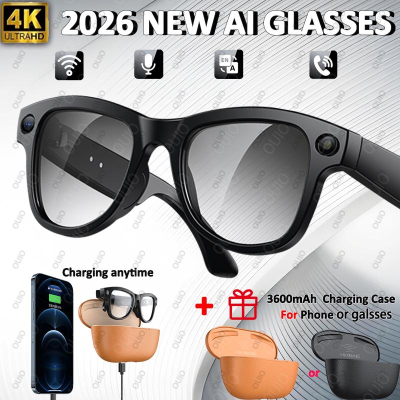 2025 4K HD AI Smart Glasses Chat GPT 800MP Camera Bluetooth Call 290mAh Battery 32GB Voice Assistant Control Smart Glasses 2025