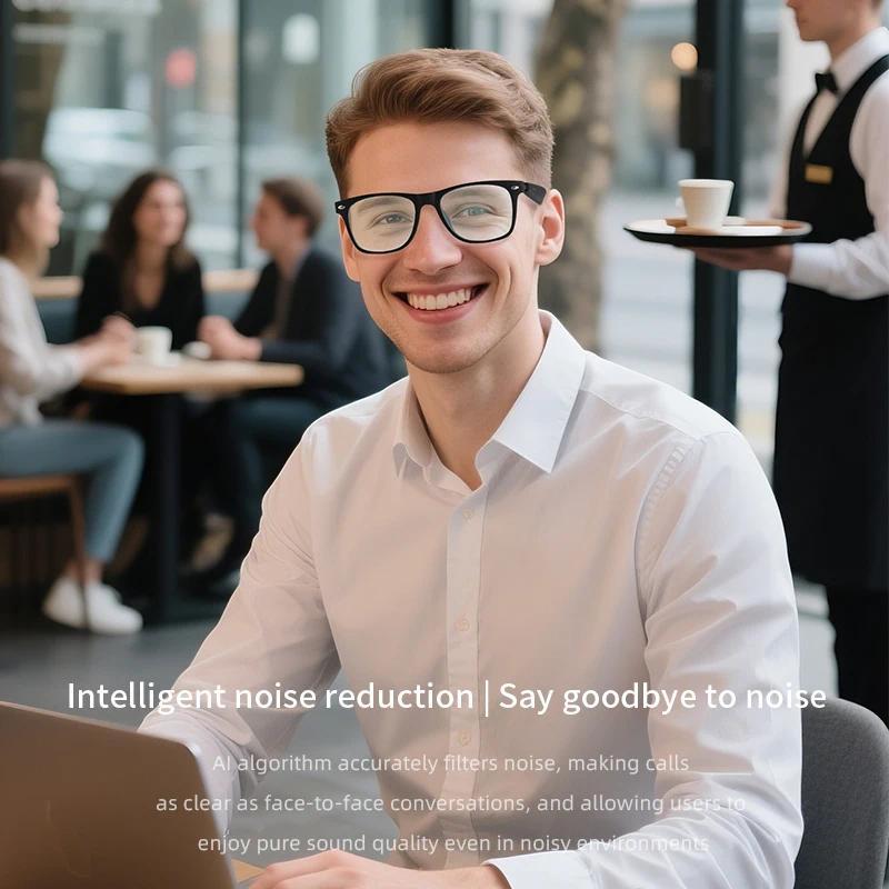 2025 AI Translation Smart Glasses  Bluetooth Call Headphones UV Protective Lenses Connected Bezel Outdoor Sports Sunglasses