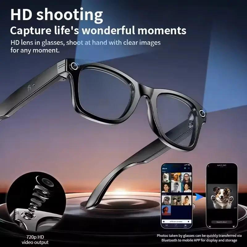 2025 New Upgrade smart glasees With Camera Video Recording AI Photo Recognition Bluetooth Call Translation Voice Sunglasses Man