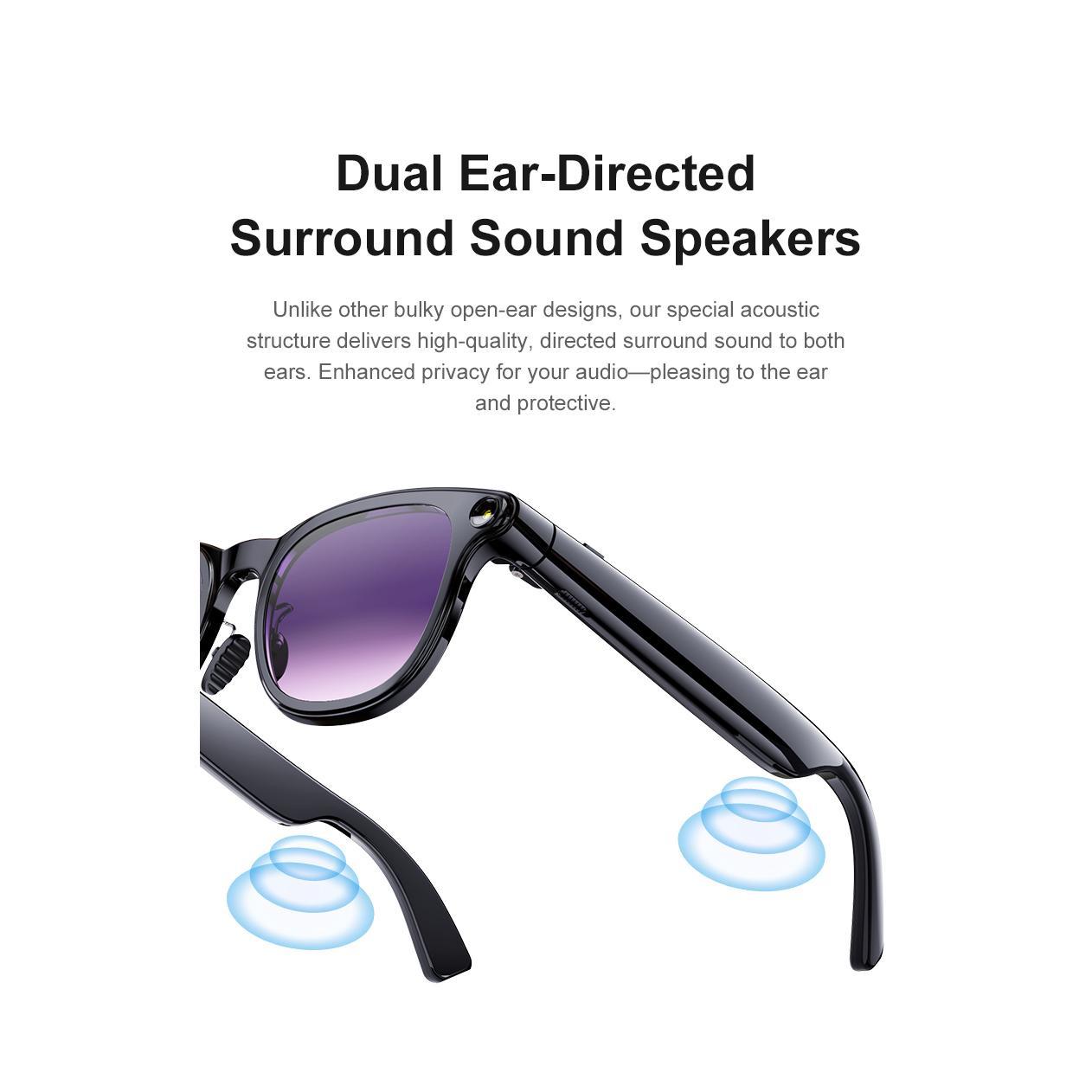 AI Smart Glasses Chat GPT 800MP HD Camera Bluetooth Call Voice Assistant Smart Glasses Real-time Translation Open-Ear Sunglasses